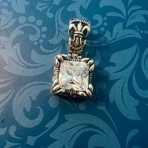 Silpada Silver and White Pendant with Intricate Metalwork